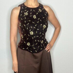Party Dress Gown Brown